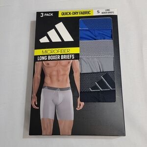 Adidas Mens Size Small 3 Pack Microfiber Long Boxer Brief 9" Inseam